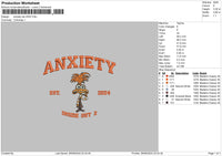 Anxiety 19 Embroidery File 6 sizes