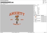 Anxiety 19 Embroidery File 6 sizes