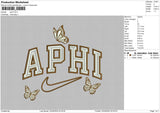 Aphi Embroidery File 4 size