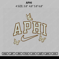 Aphi Embroidery File 4 size