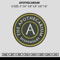 Apothecarium Embroidery File 6 sizes