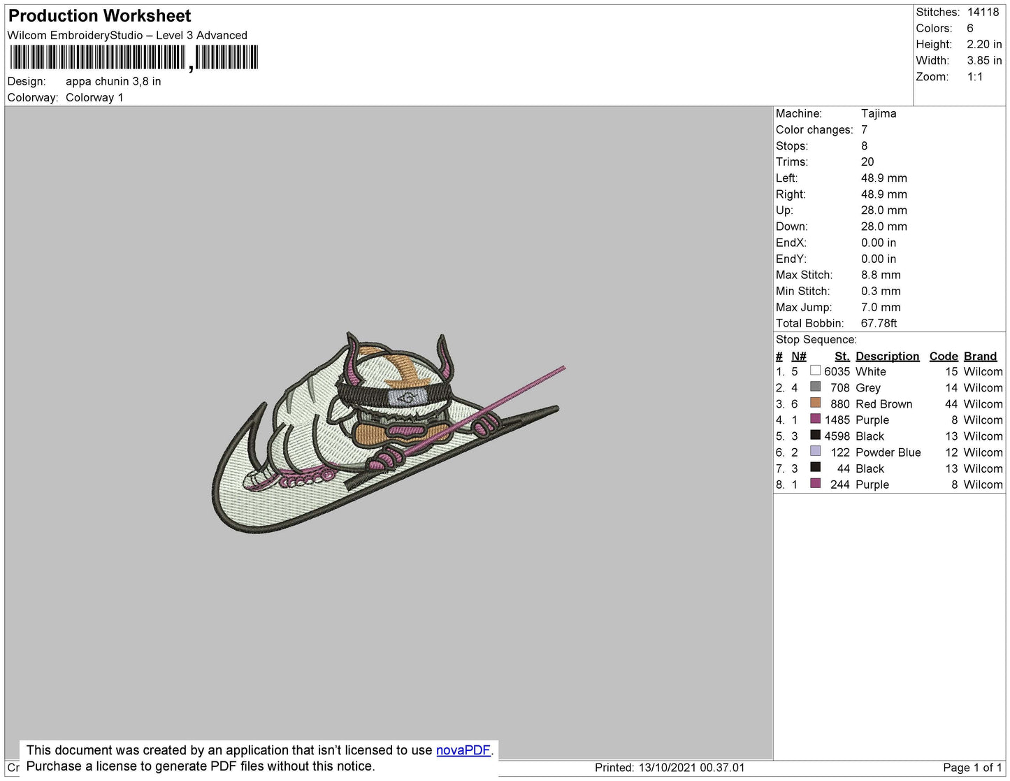 Appa Chunin Embroidery File 4 size