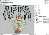 Appa Cloud V2 Embroidery File 5 sizes