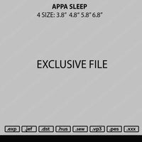 Appa Sleep Embroidery File 4 size