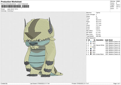 Appa Stand Embroidery File 4 size
