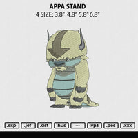 Appa Stand Embroidery File 4 size