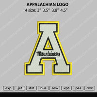 Appalachian Logo Embroidery File 4 size