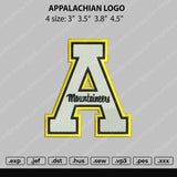 Appalachian Logo Embroidery File 4 size