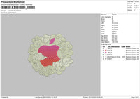 Apple Cloudy Embroidery File 6 sizes