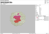 Apple Cloudy Embroidery File 6 sizes