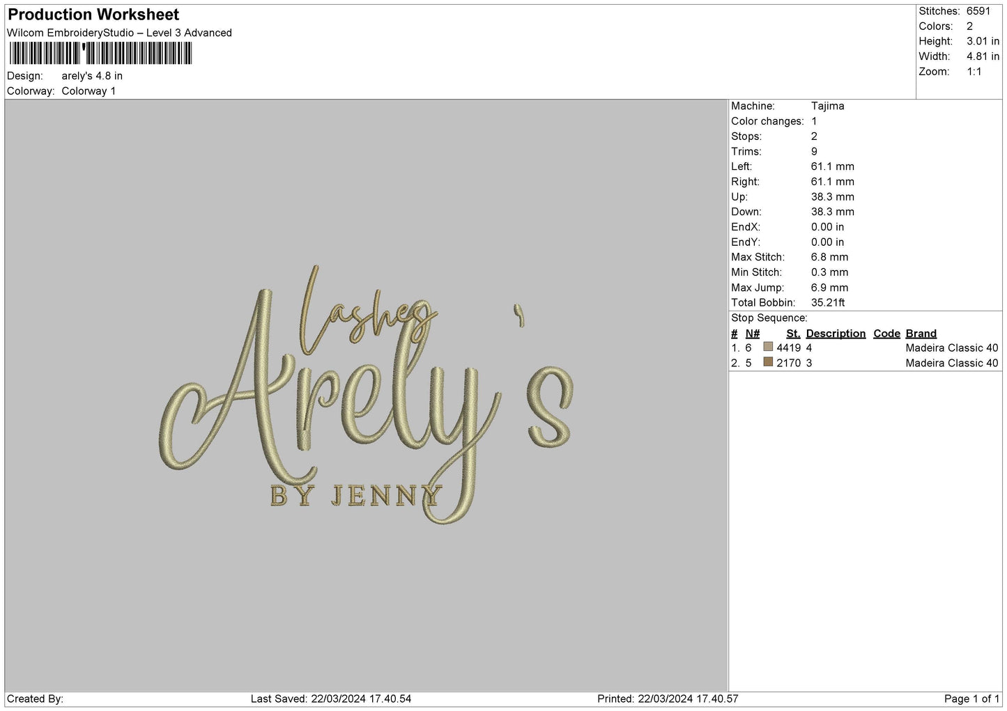 Arelystext Embroidery File 6 sizes