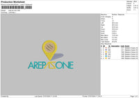 Arep Embroidery File 6 sizes