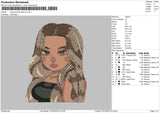 Ariana Cartoon Embroidery File 5 sizes