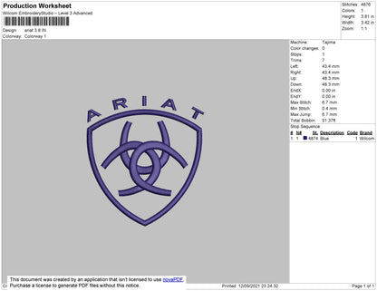 Ariant Embroidery File 4 size