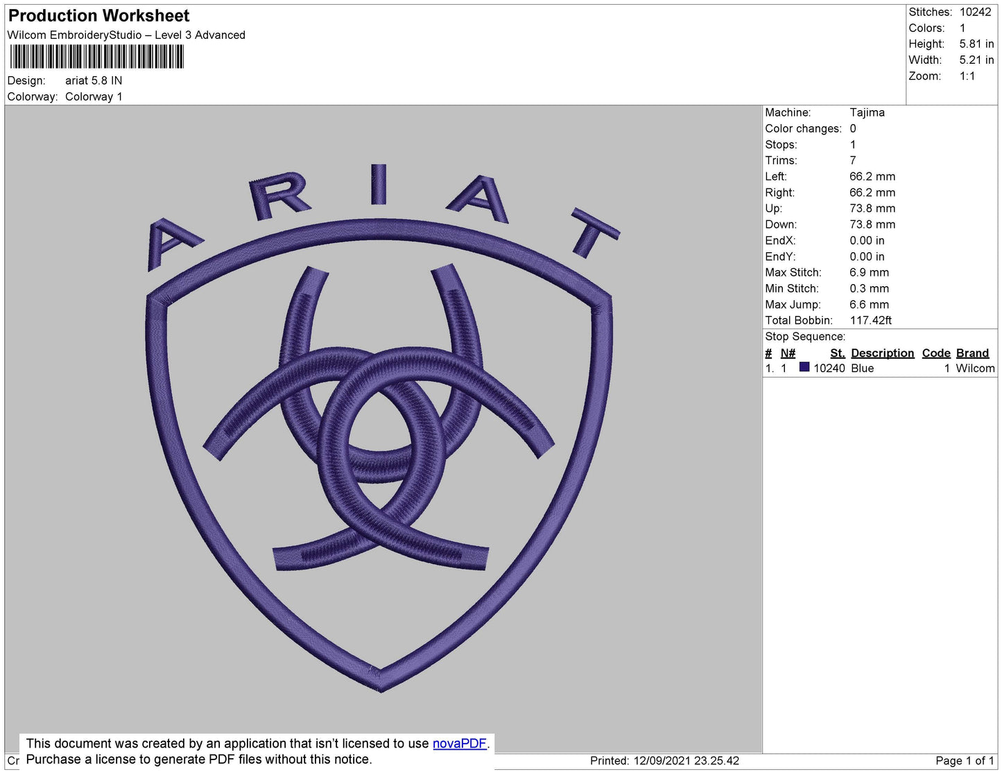 Ariant Embroidery File 4 size