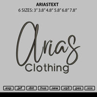 Ariastext Embroidery File 6 sizes