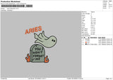 Aries Halloween Embroidery File 6 sizes