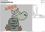 Aries Halloween Embroidery File 6 sizes