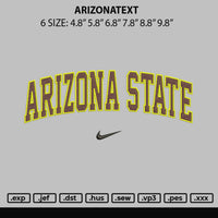 Arizonatext Embroidery File 6 sizes