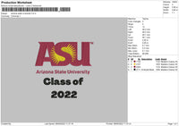 Arizona State University Embroidery File 4 size