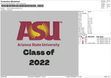 Arizona State University Embroidery File 4 size