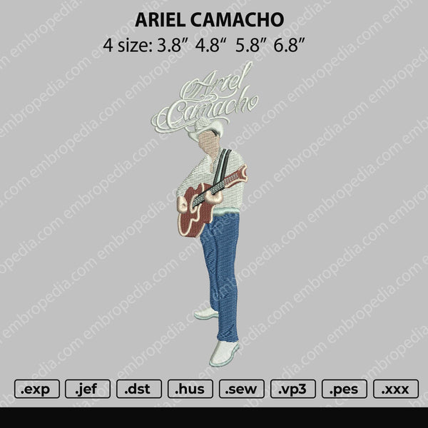 Ariel Camacho Embroidery File 4 size