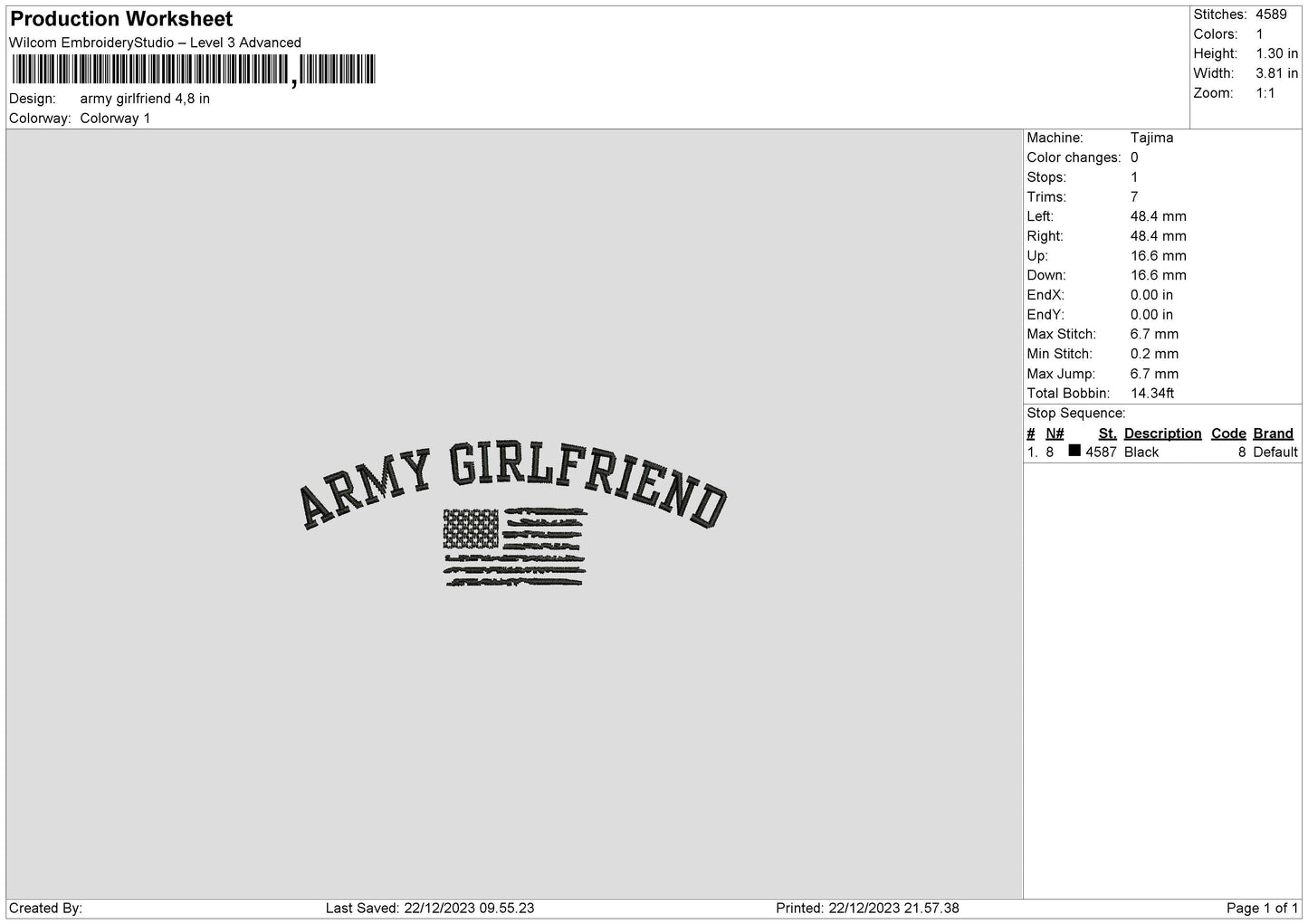 Girlfriend text Embroidery File 6 sizes