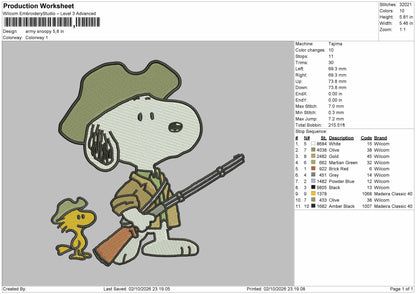 Snoopy 0210 Embroidery Machine Design File 6 sizes