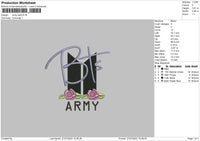 Army Text Embroidery File 6 Sizes