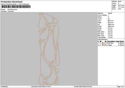 Art of tears Embroidery Machine Design File