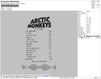 Artic Monkey Playlist Embroidery File 4 size