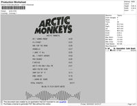 Artic Monkey Playlist Embroidery File 4 size