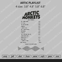 Artic Monkey Playlist Embroidery File 4 size