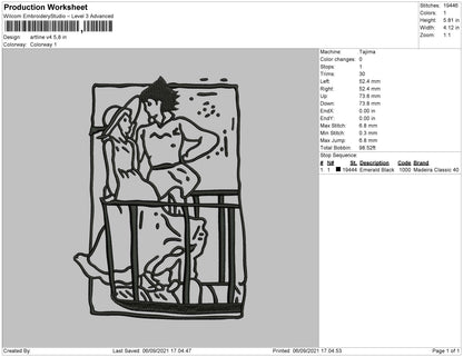 Artline V4 - Ponyo and sosuke Embroidery File 4 size