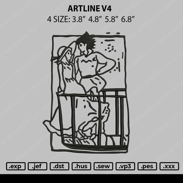 Artline V4 Embroidery File 4 size