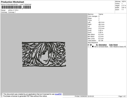 Artline V1 - Howl Pendragon Embroidery File 4 size