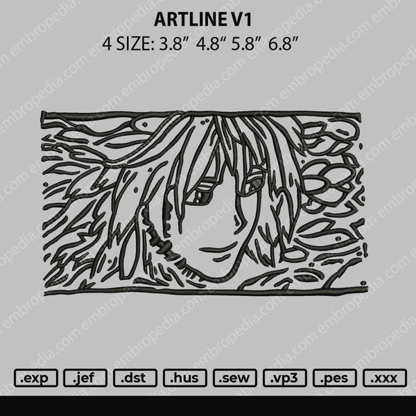 Artline V1 Embroidery File 4 size