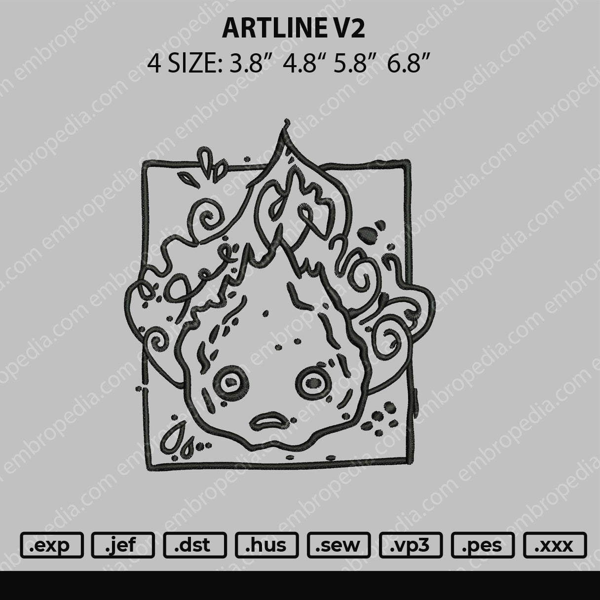Artline V2 - Calfifer Embroidery File 4 size
