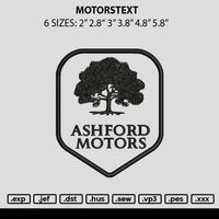 Motorstext Embroidery File 6 sizes