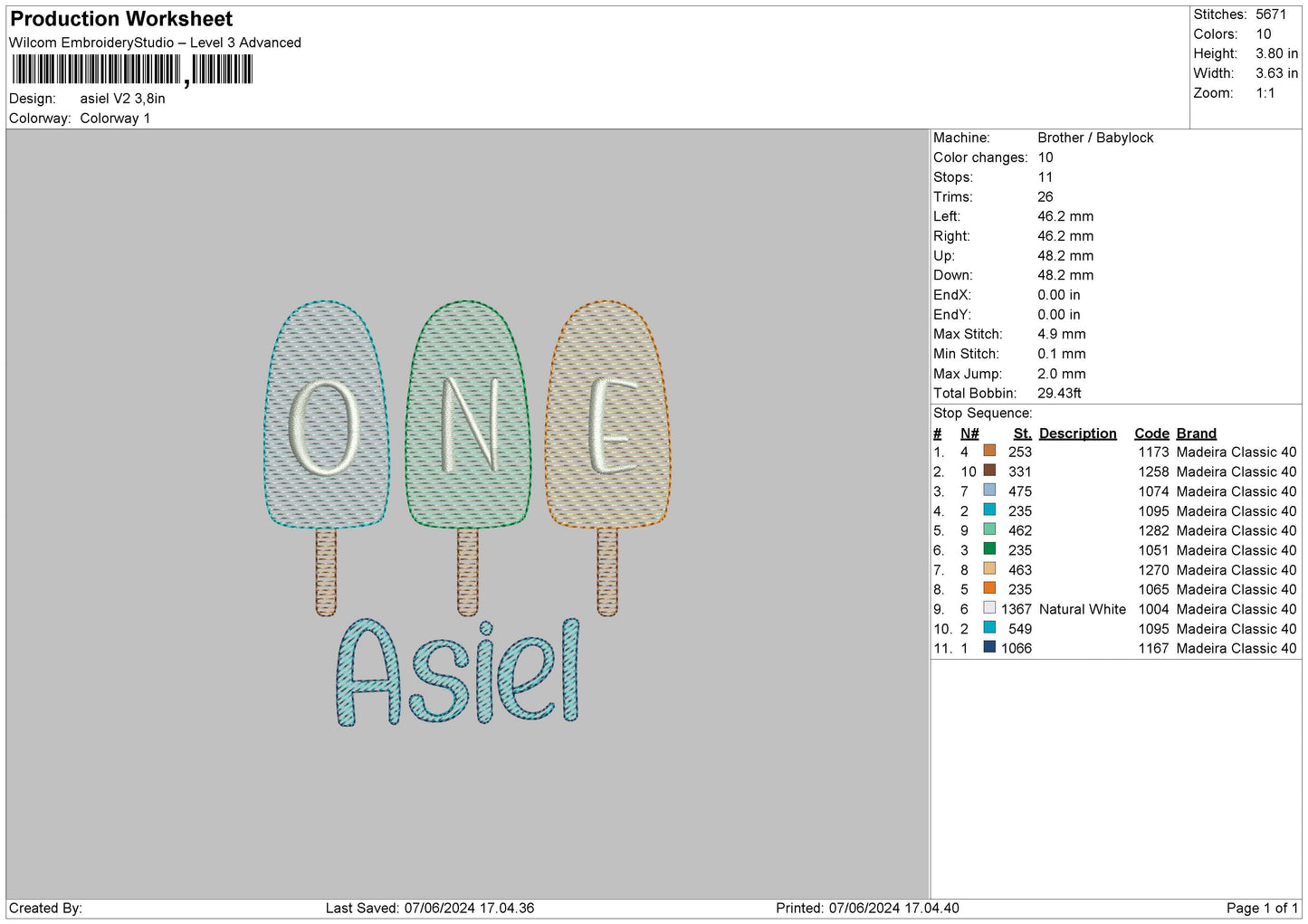 Asieltext V2 Embroidery File 6 sizes