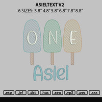 Asieltext V2 Embroidery File 6 sizes