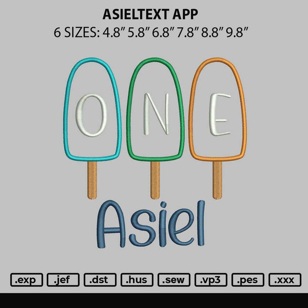 Asieltext App Embroidery File 6 sizes