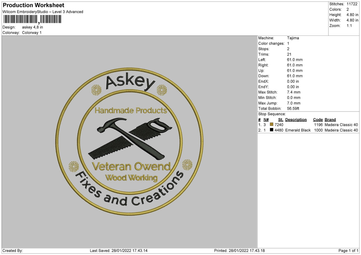 Askey Embroidery File 4 size
