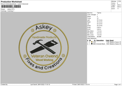 Askey Embroidery File 4 size
