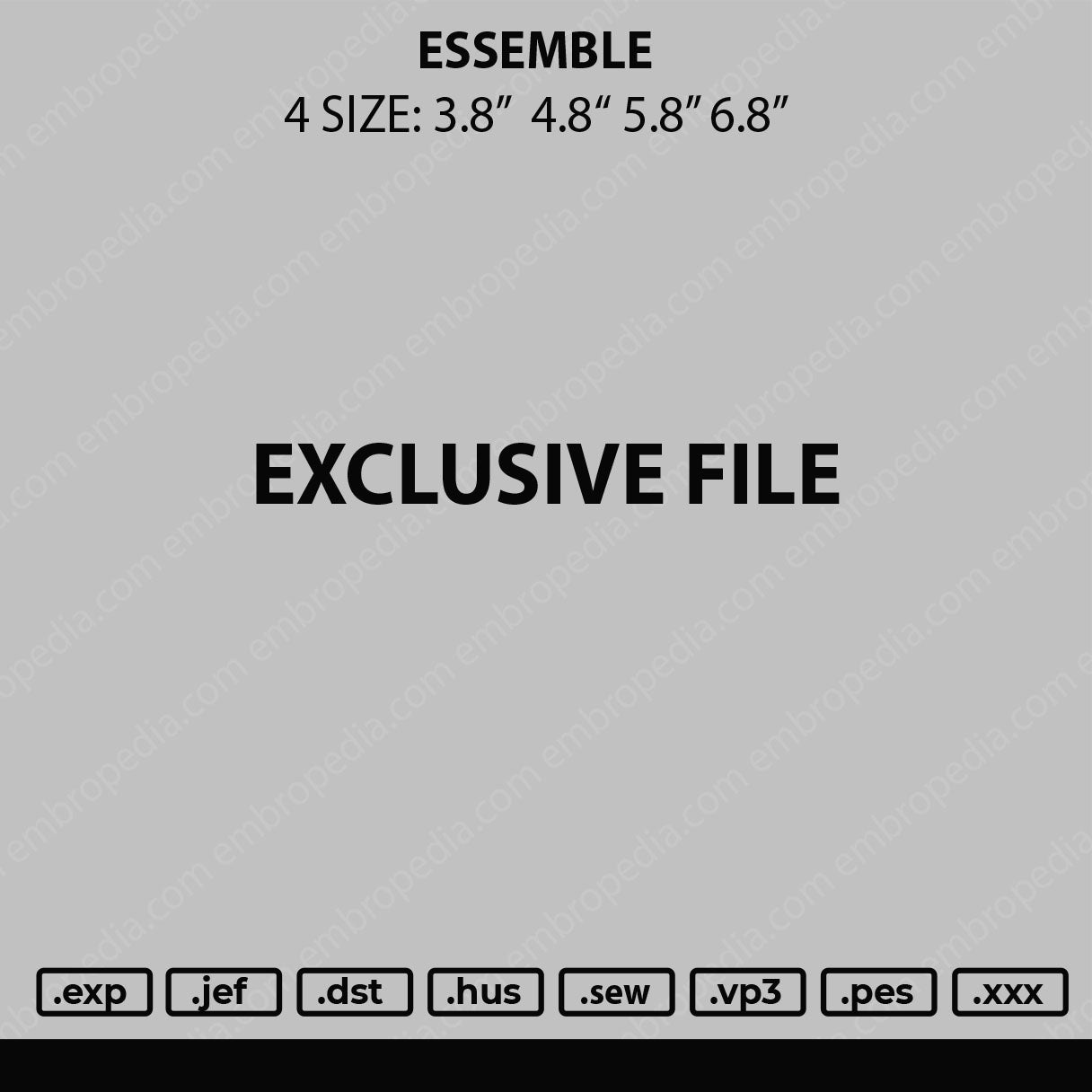 Essemble Embroidery File 4 size