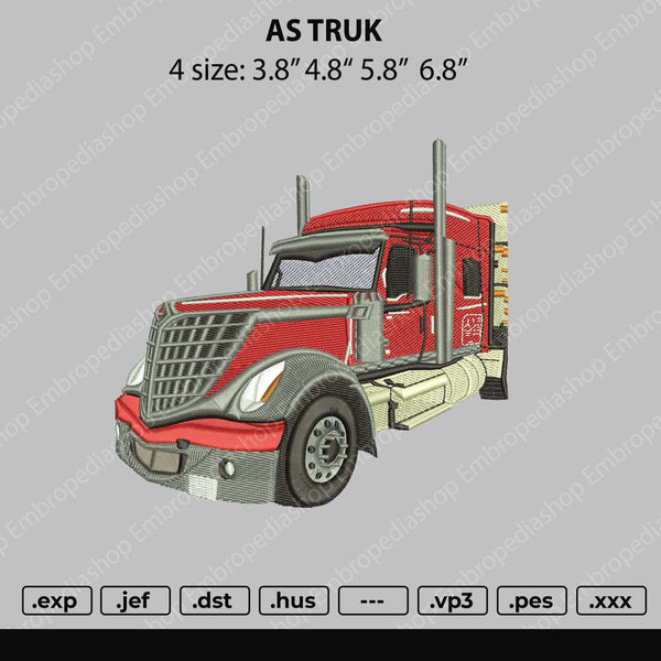 As Truk Embroidery File 4 size