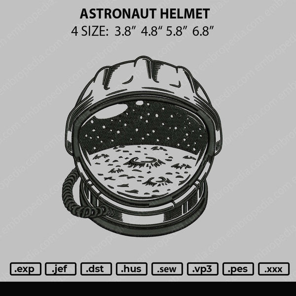 Astronaut Helmet Embroidery File 4 size