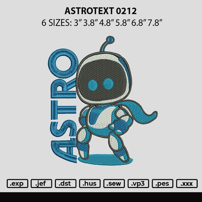 Astrotext 0212 Embroidery File 6 sizes