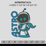 Astrotext 0212 Embroidery File 6 sizes