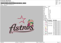 Astros Strwberry Embroidery File 6 sizes